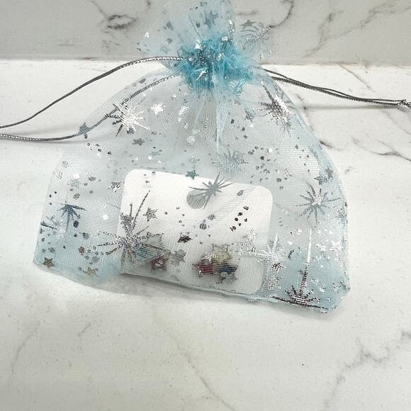 Red White Blue Sparkle Star Stud Earrings – 4th of July Patriotic Jewelry - Picture 4 of 4